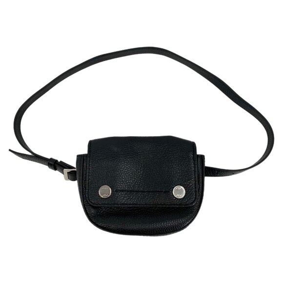 J. Crew Black Mini Pebbled Leather Belt Bag | Stylish & Versatile - Picture 1 of 12